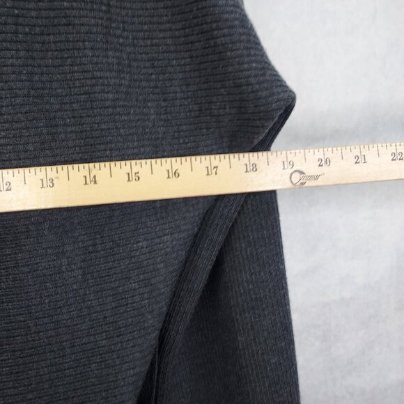 Threads by Saks Fifth Ave Cardigan Women Small Italian Merino Wool Grey Rib Knit - Picture 10 of 11